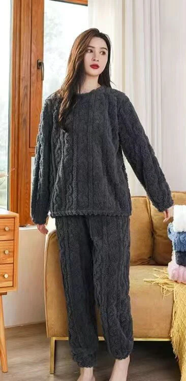 Winter Fleece-Lined Super Thick Pajama Set - Image 5