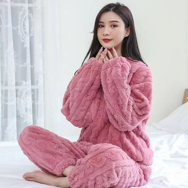 Winter Fleece-Lined Super Thick Pajama Set - Image 7