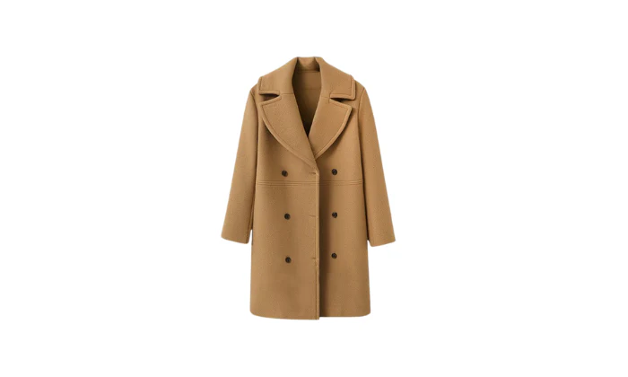 Women's Mid-Length Double-Breasted Woolen Coat - Image 2