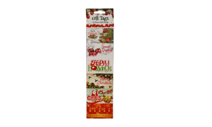 Christmas Stationery Gift Tags (12-Pack)