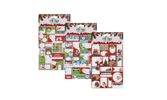 Christmas Stationery Gift Tag Stickers (80-Pack)