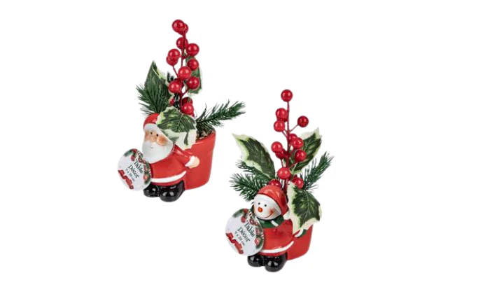 Christmas Table Décor Flower in Pot (9x20cm)